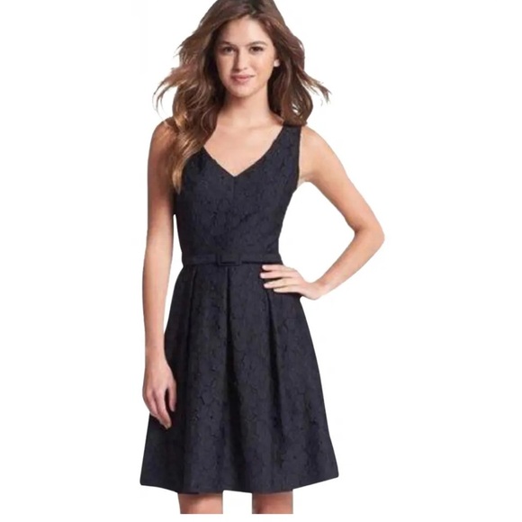 TRINA TURK NWT Black Lace Kianna Fit & Flare Dress Sz 10 - Picture 1 of 9